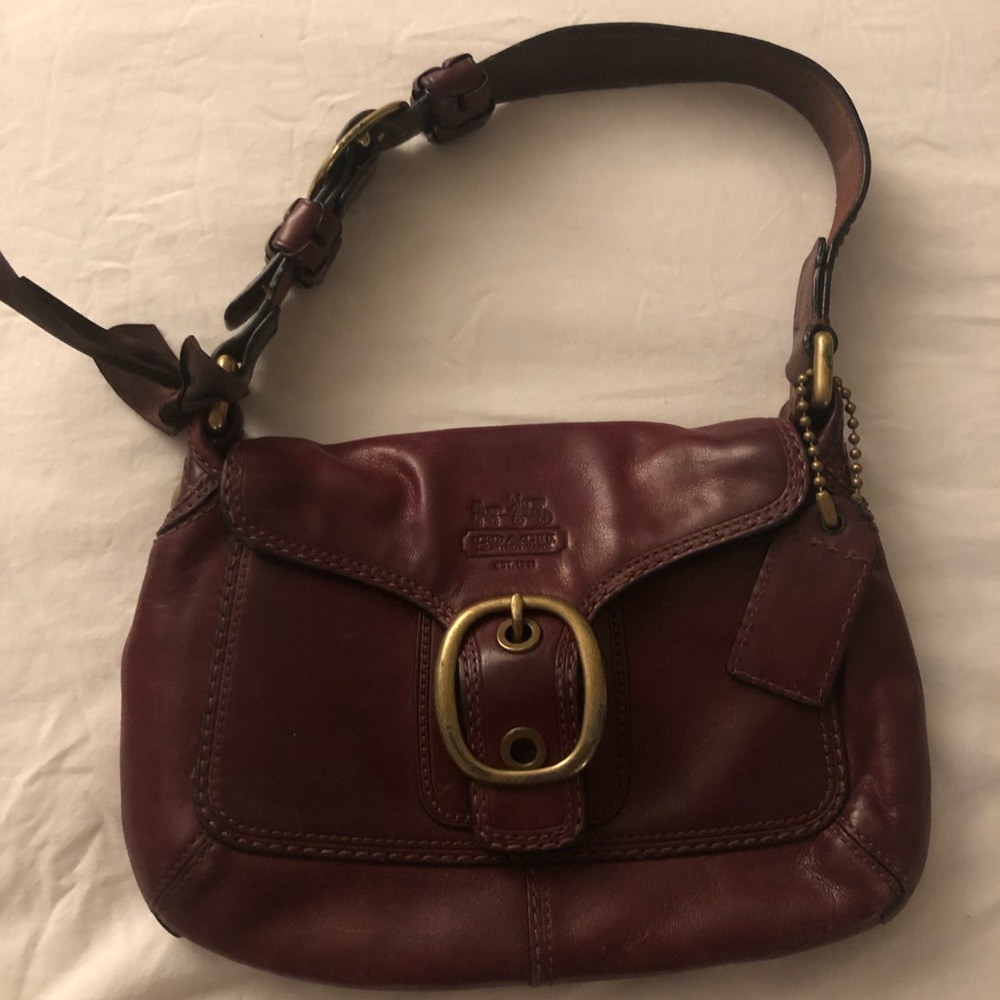 Coach Vintage Authentic Hobo Burgundy Cow Leather